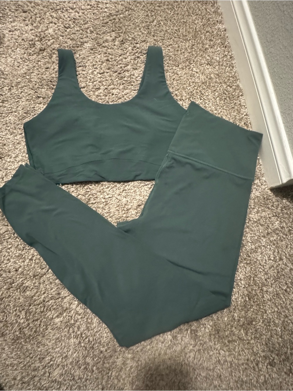 all in motion Dark Green Crop Sports Bra and Leggings Set